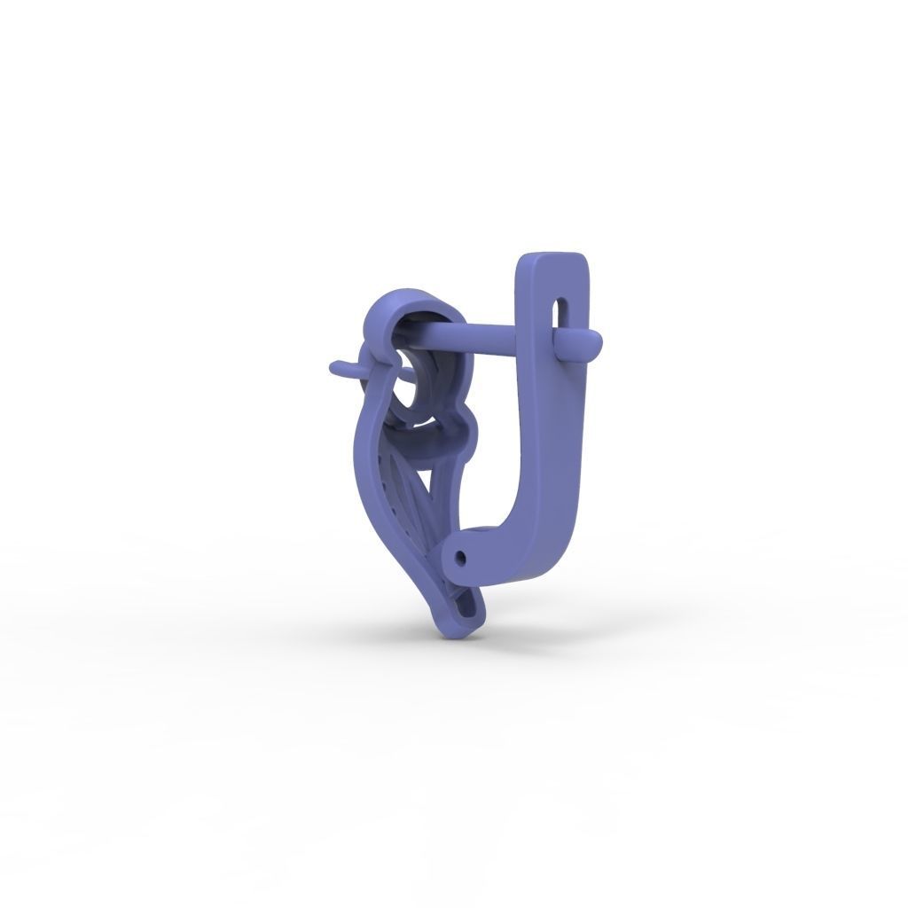 Women earrings with gems CAD 3dm stl 3D print model_25