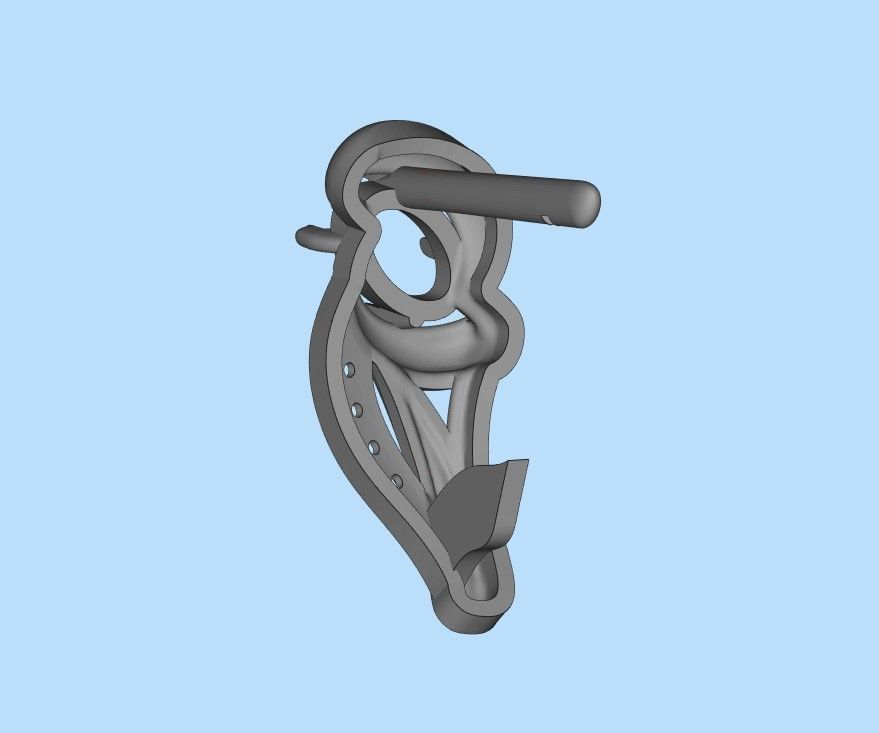 Women earrings with gems CAD 3dm stl 3D print model_35