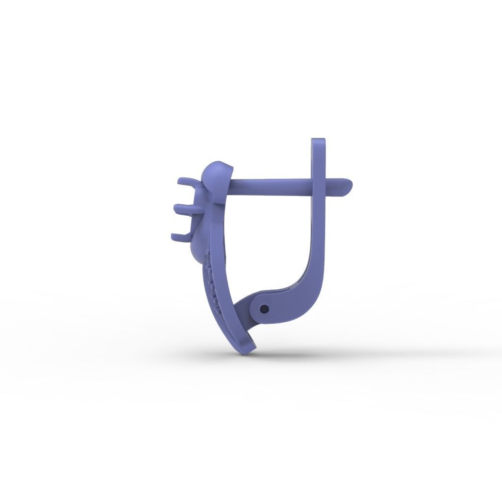 Women earrings with gems CAD 3dm stl 3D print model_24