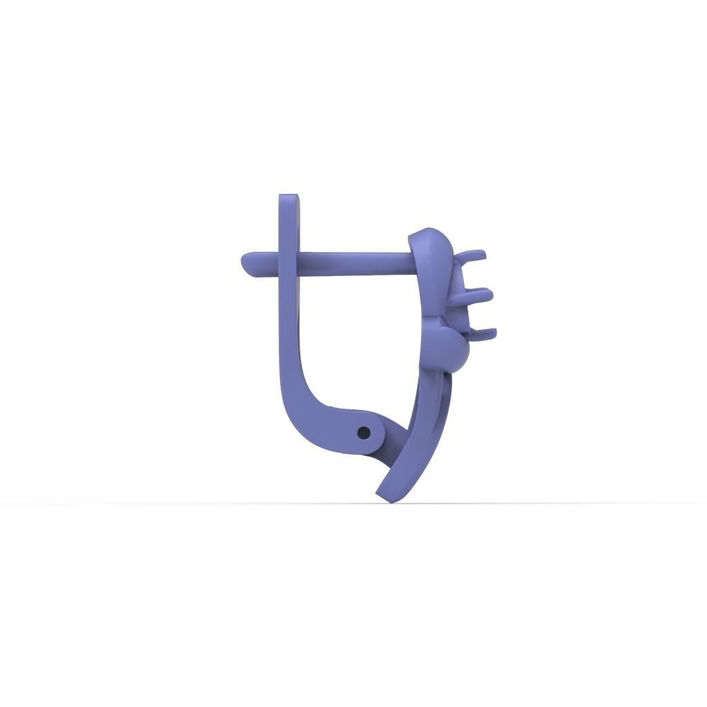 Women earrings with gems CAD 3dm stl 3D print model_27