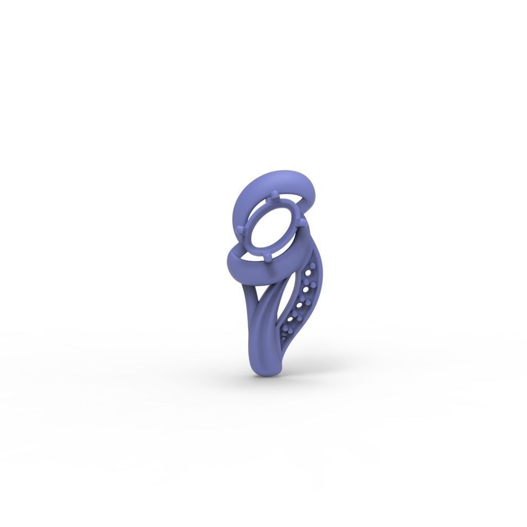Women earrings with gems CAD 3dm stl 3D print model_20