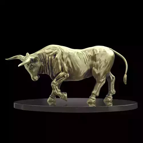 Bull sculpture cgi and 3d print model