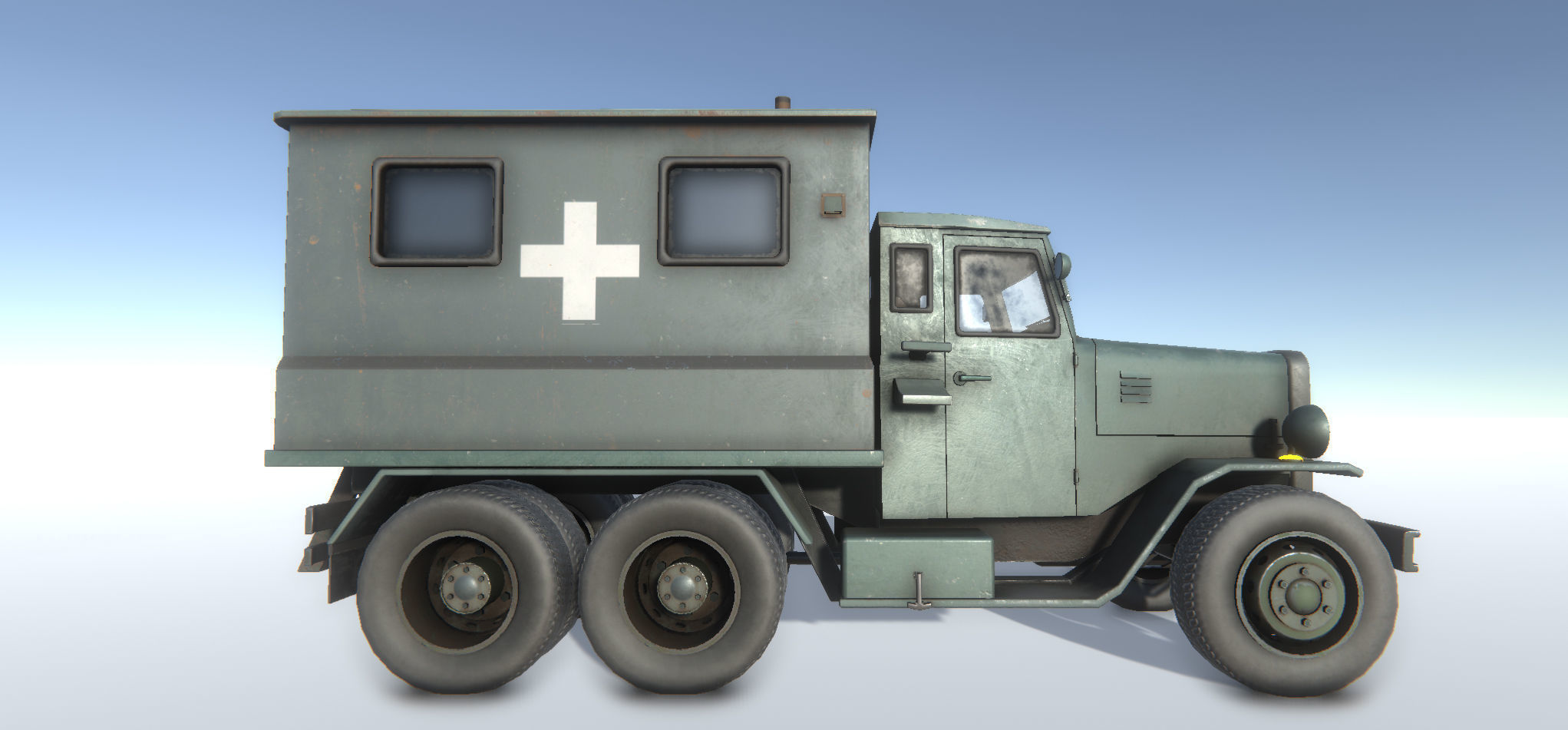 Old Military Trucks Set Low-poly 3D model_7