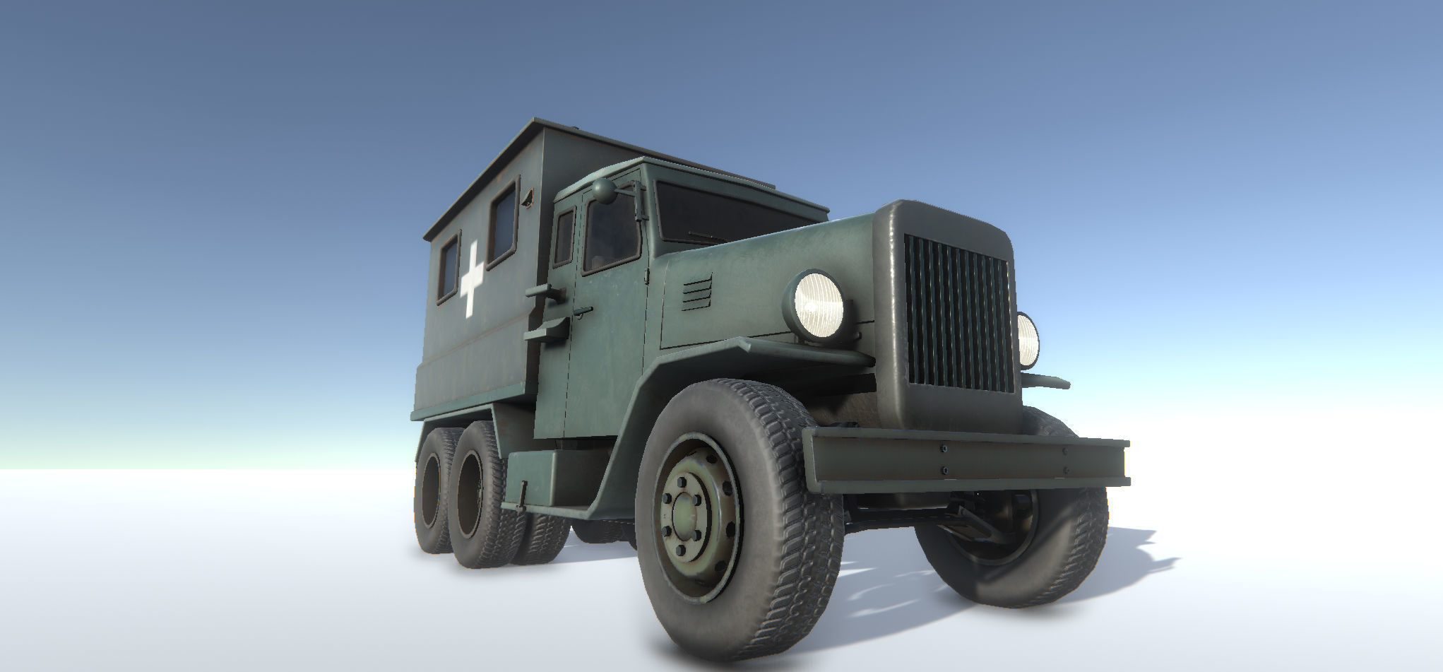 Old Military Trucks Set Low-poly 3D model_6