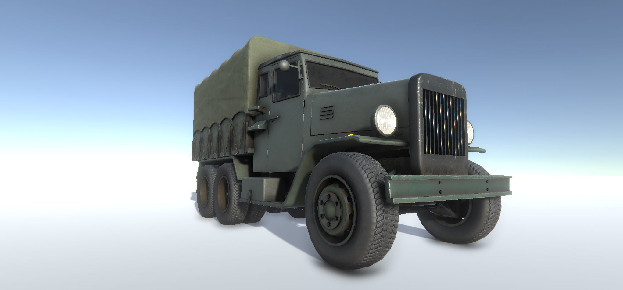 Old Military Trucks Set Low-poly 3D model_3