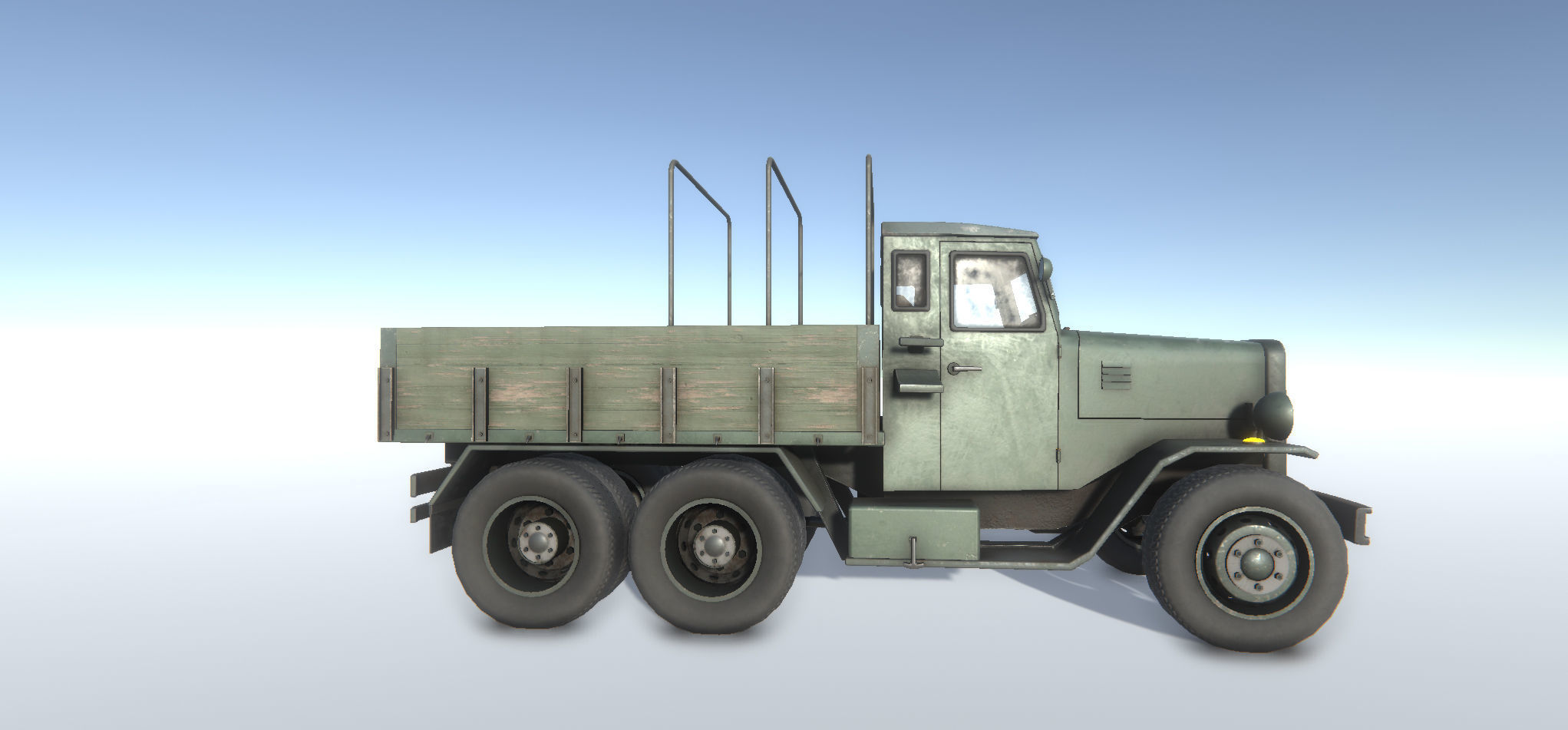Old Military Trucks Set Low-poly 3D model_16