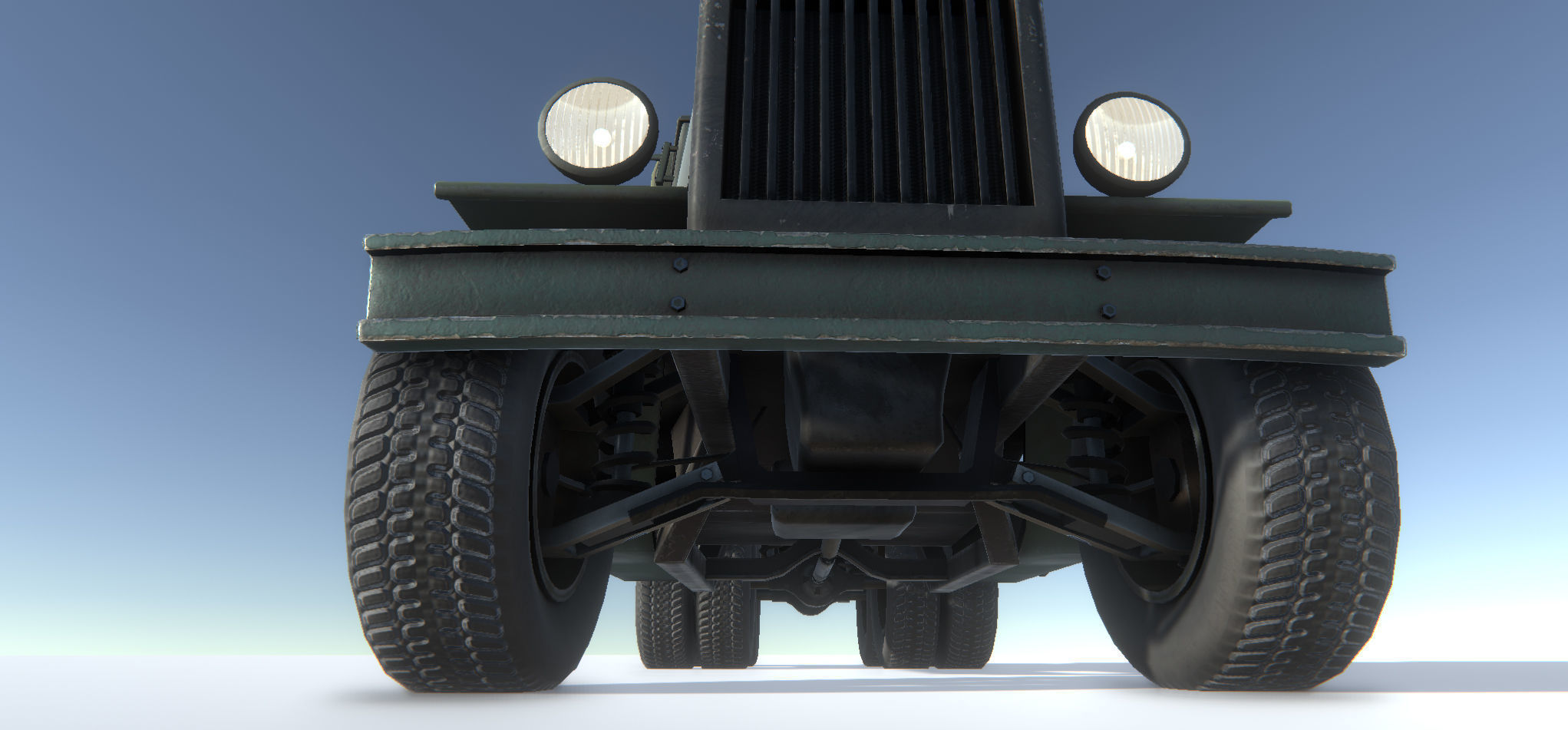 Old Military Trucks Set Low-poly 3D model_9