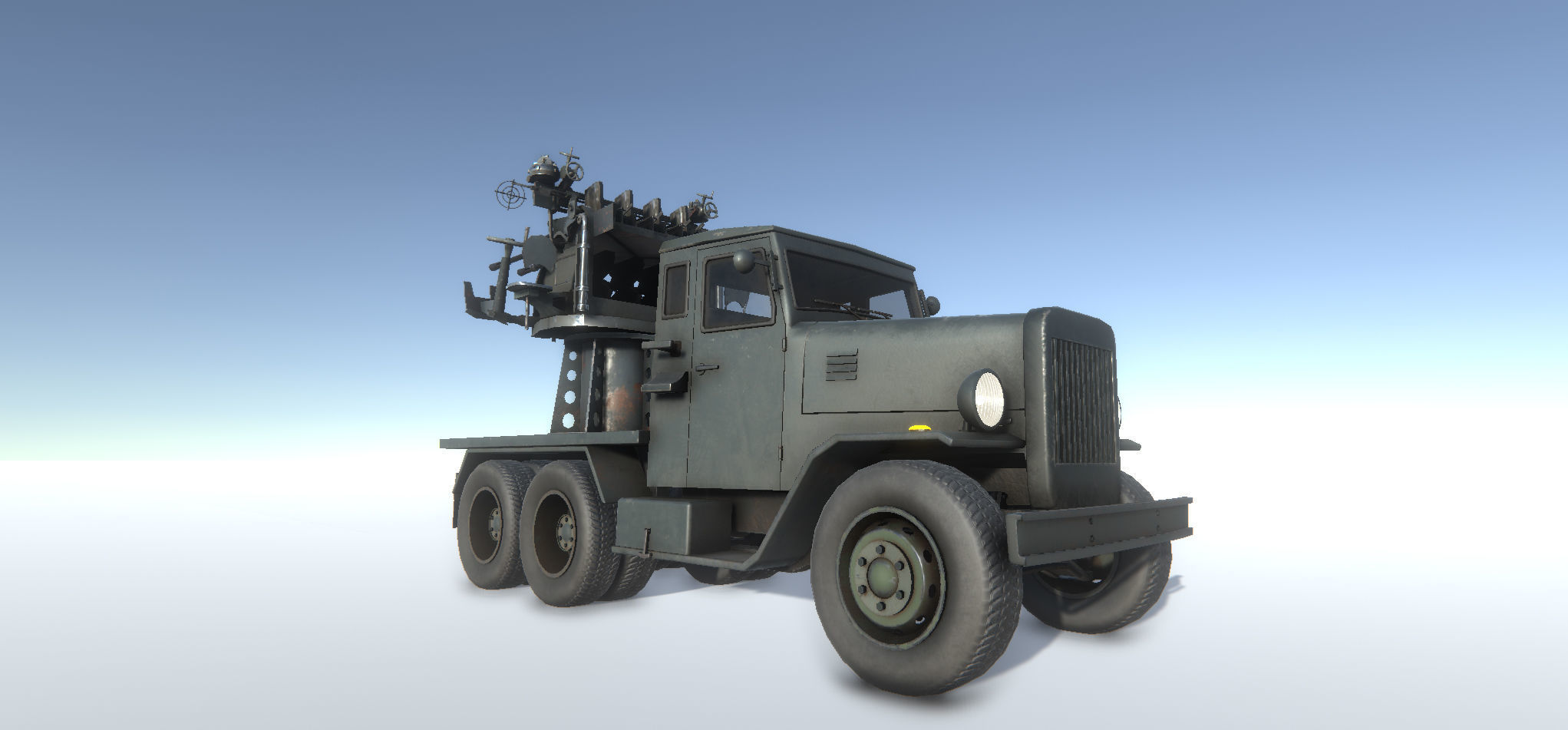 Old Military Trucks Set Low-poly 3D model_11