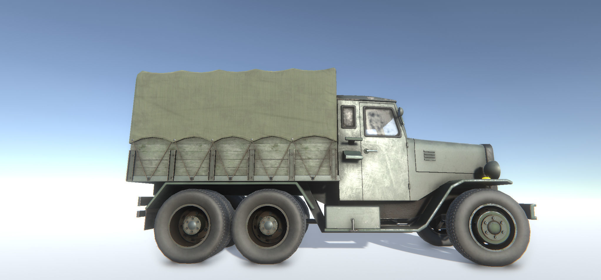 Old Military Trucks Set Low-poly 3D model_4