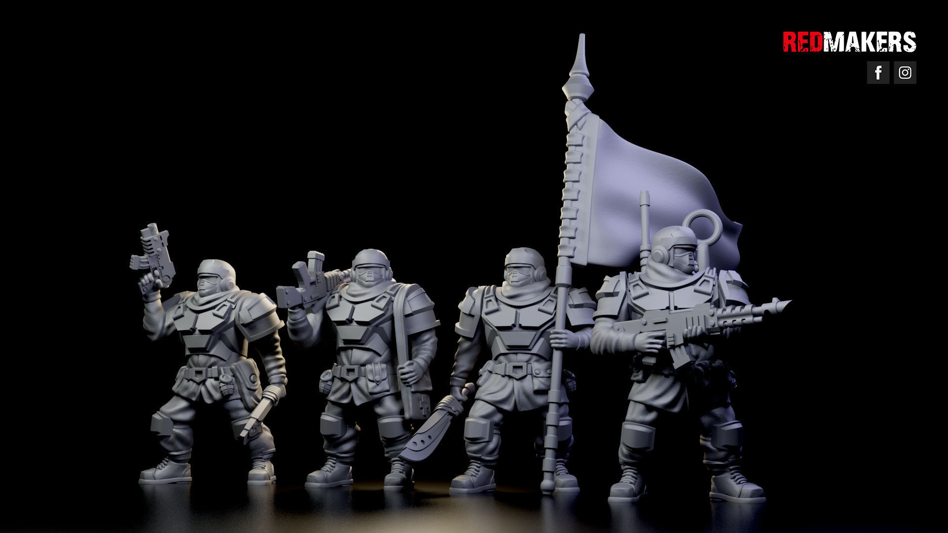 Alpha troops  - Command Squad of the Imperial Force 3D print model_3