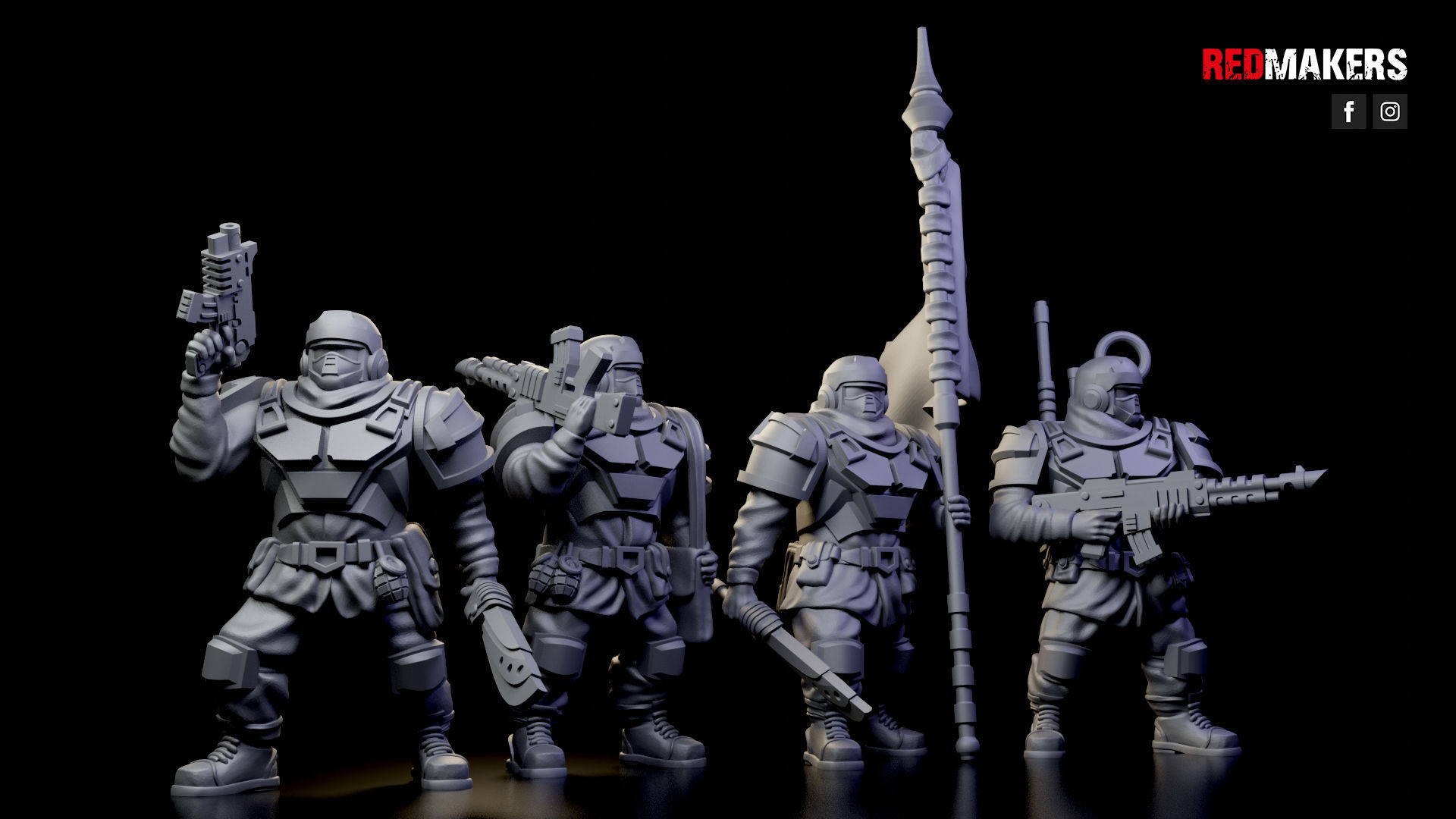 Alpha troops  - Command Squad of the Imperial Force 3D print model_2