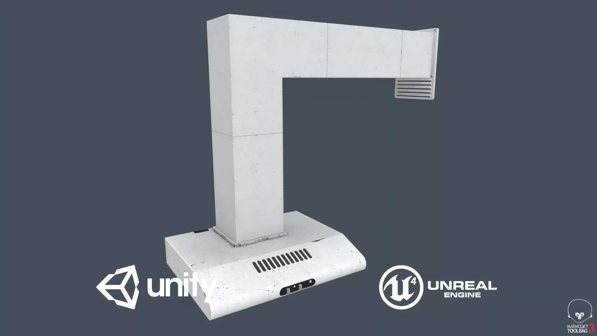 Extractor Hood Low-poly 3D model_0