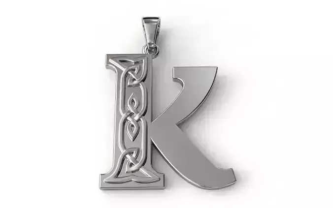 Celtic pendant letter K