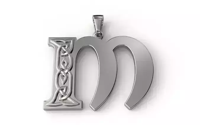 Celtic pendant letter M