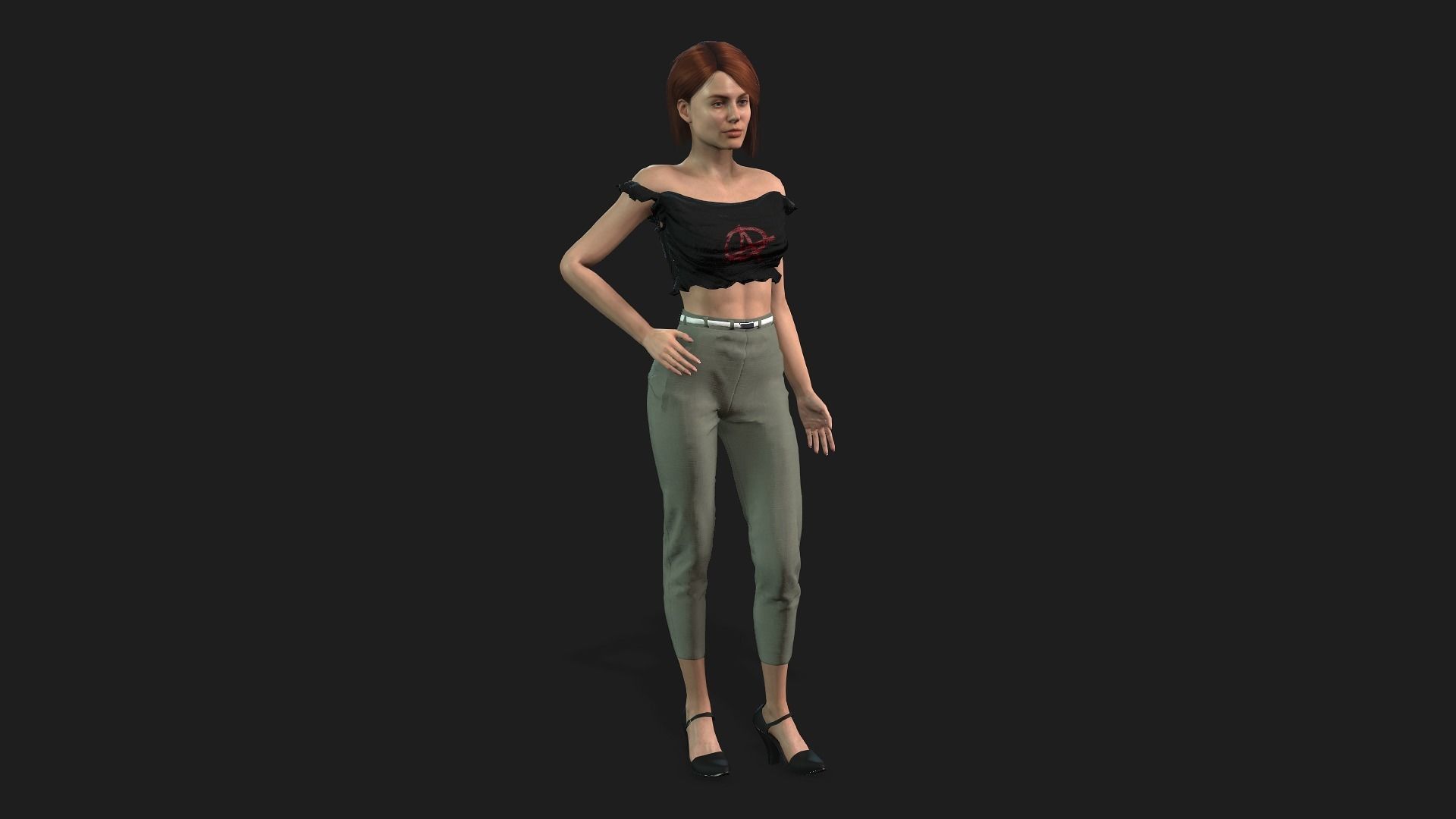 Modern Girl 3D model_4