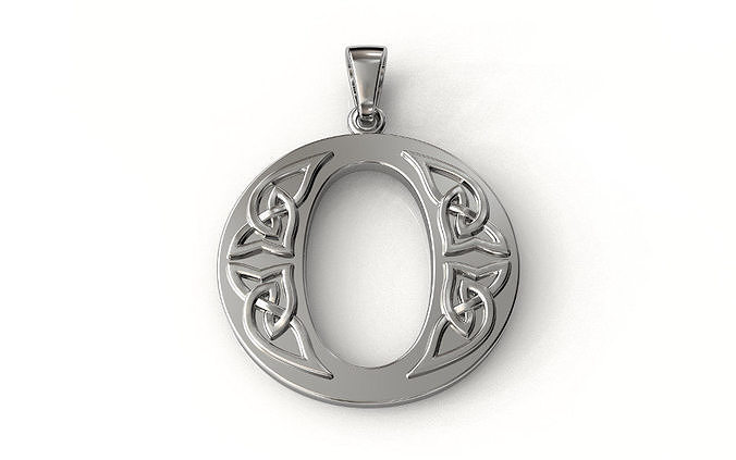 Celtic pendant letter O 3D print model