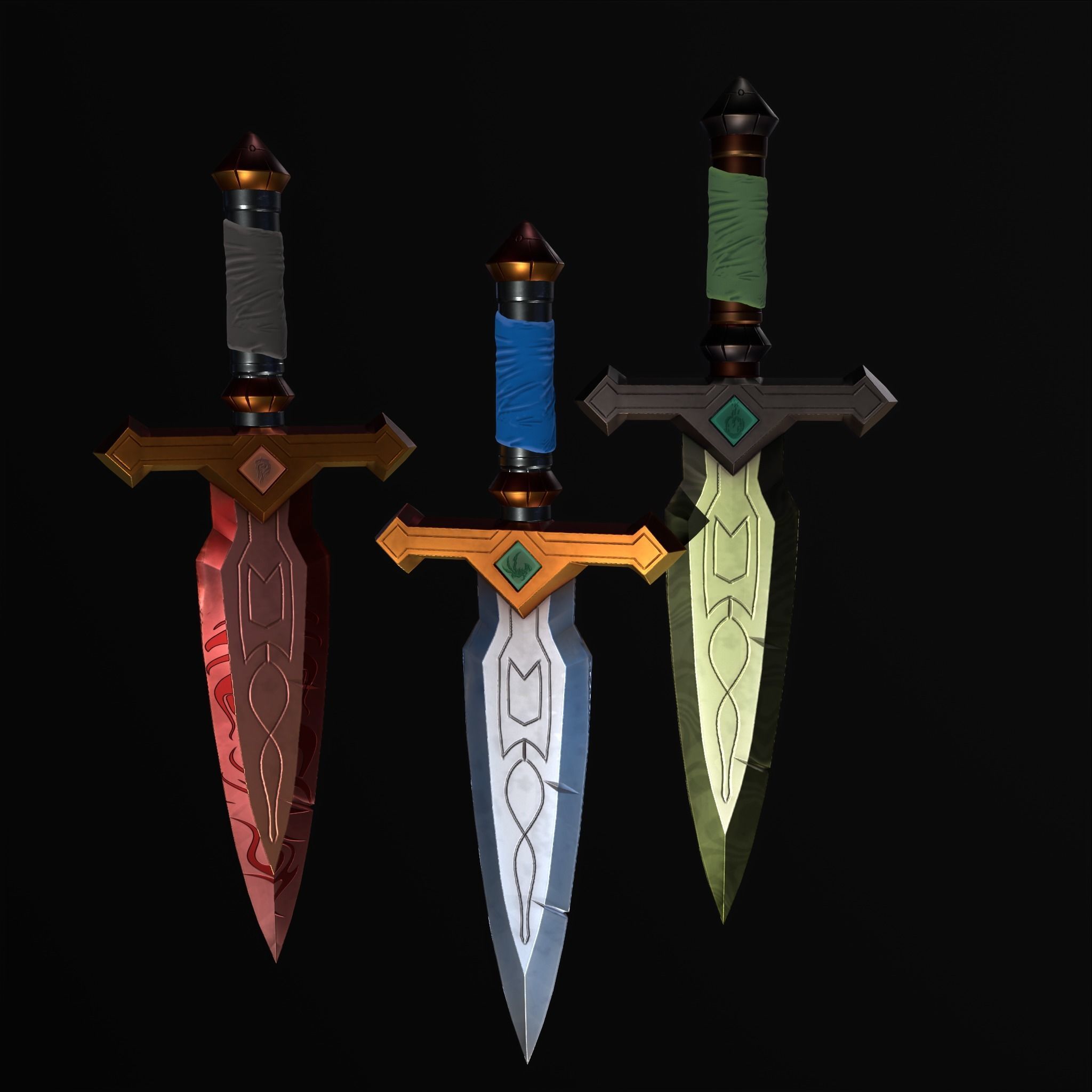 Sword Pack Low-poly 3D model_2