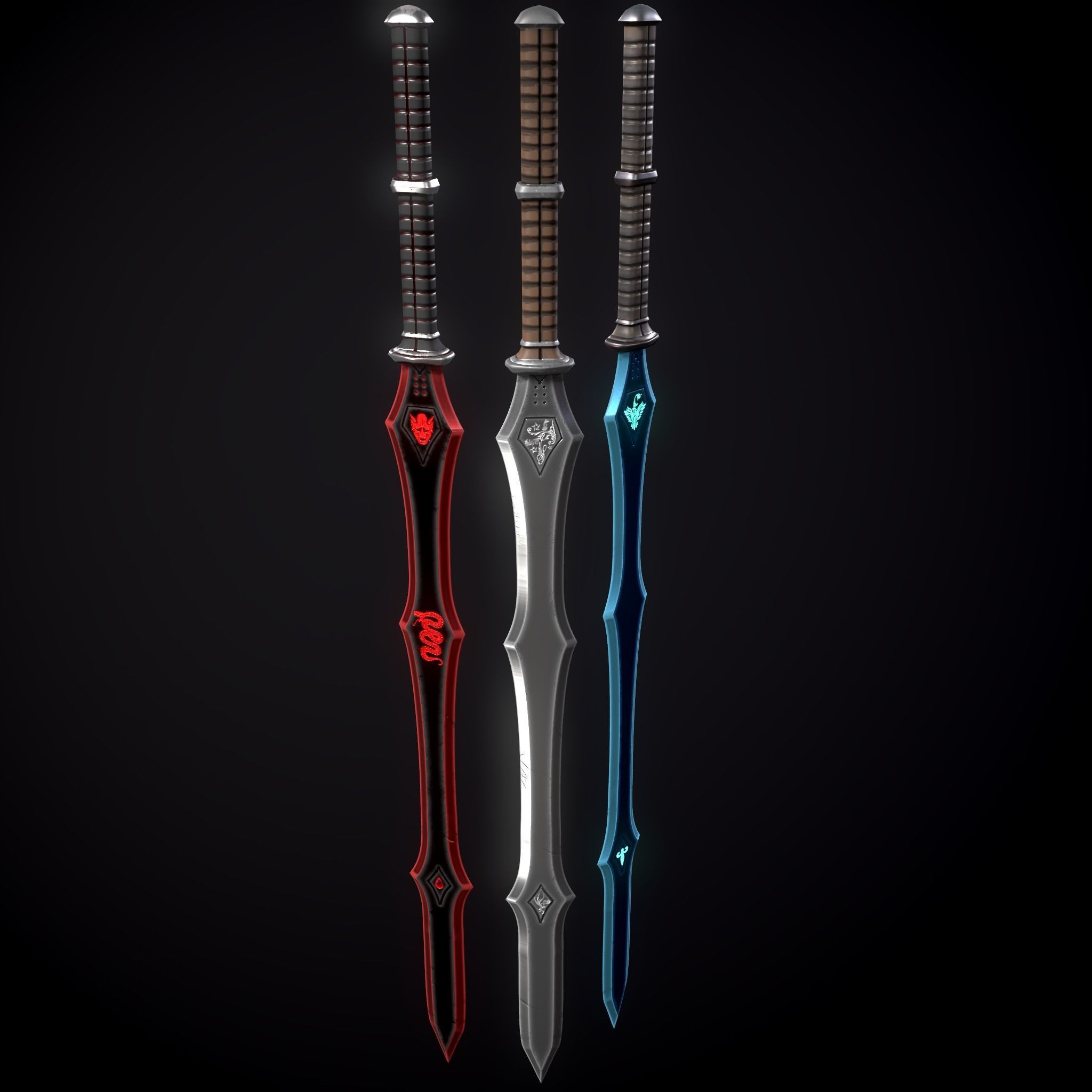 Sword Pack Low-poly 3D model_3