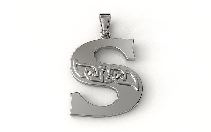 Celtic pendant letter  S 3D print model