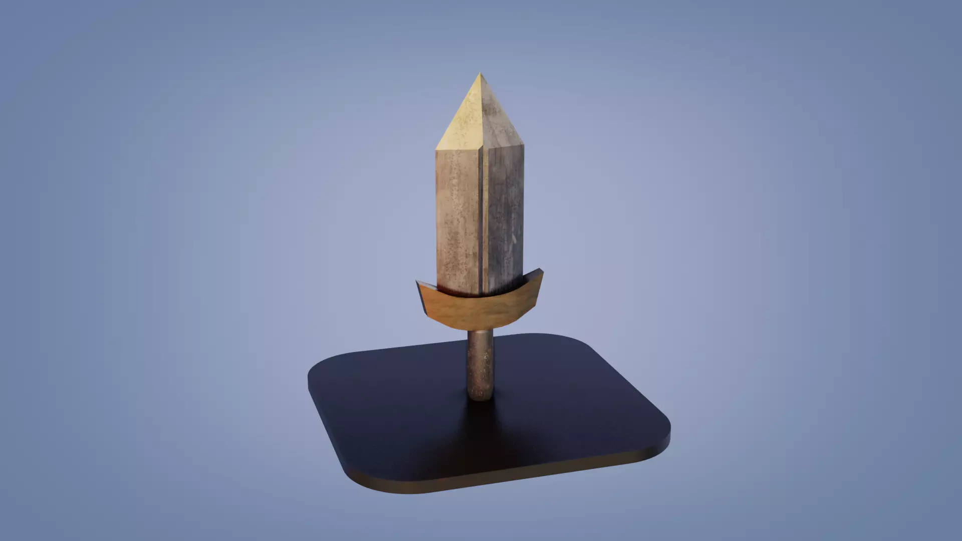 Clasic Sword Low-poly 3D model_0