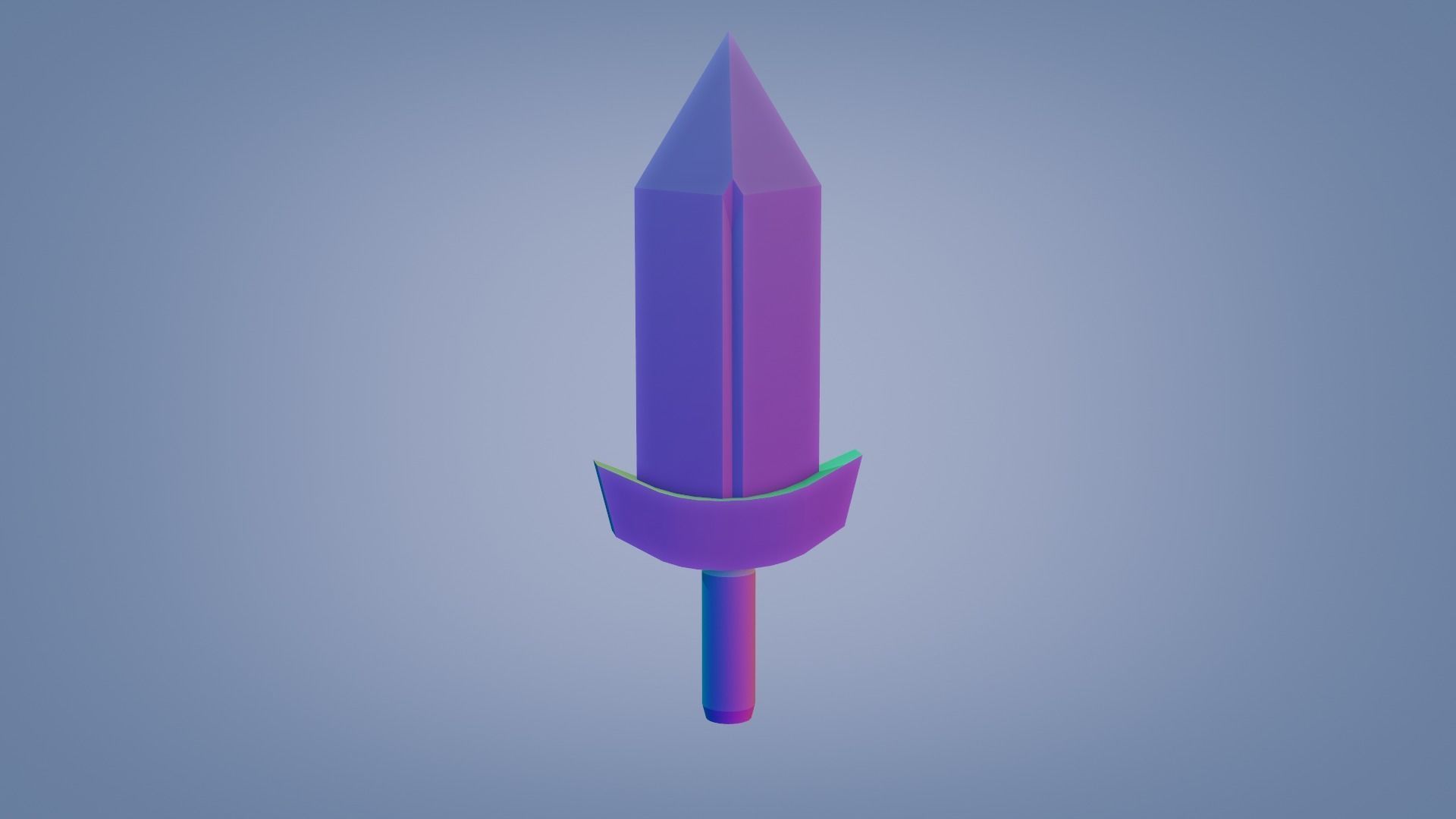 Clasic Sword Low-poly 3D model_7