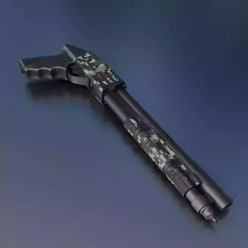 shotgun gun with camouflage pattern 3D model