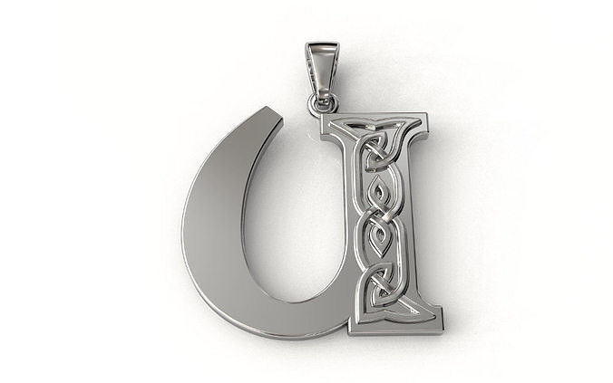 Celtic pendant letter  U 3D print model