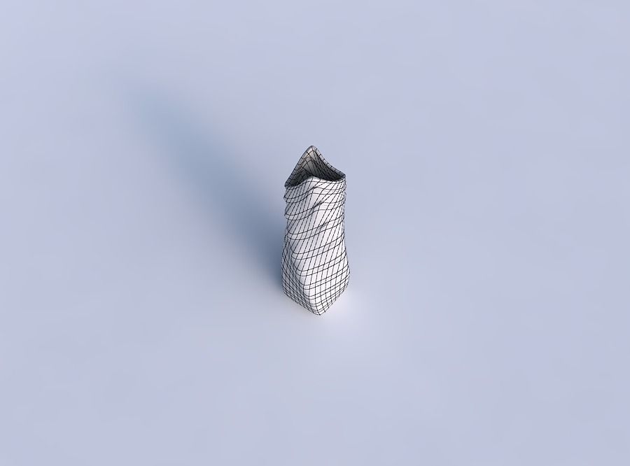 Vase twisted double arc rectangle with sections and twisted l... 3D print model_6