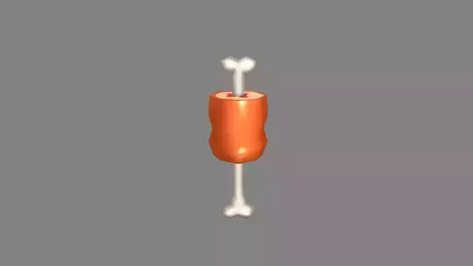 Cartoon chicken drumstick - chicken thigh - small Low-poly 3D model