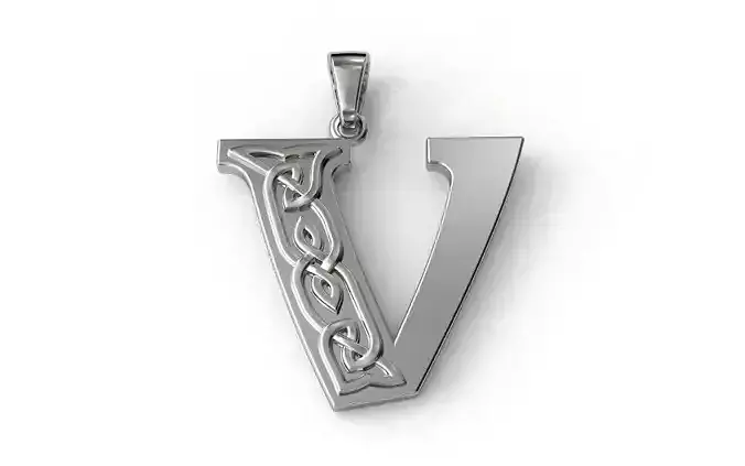 Celtic pendant letter  V