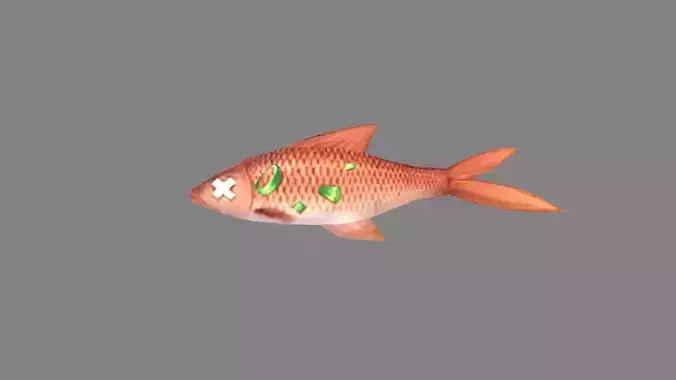 Cartoon Dishes -Braised Fish Low-poly 3D model
