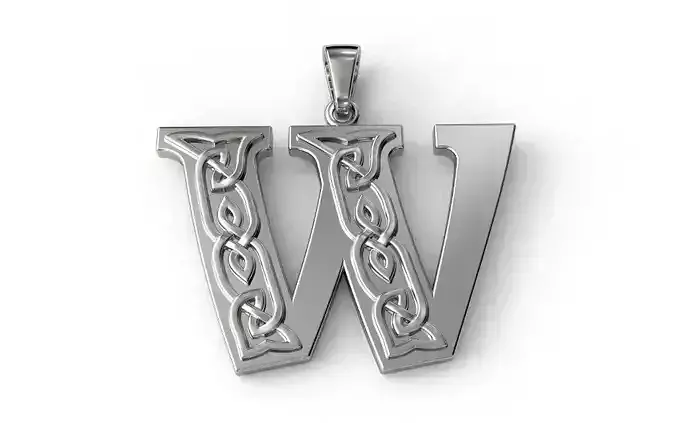 Celtic pendant letter  W
