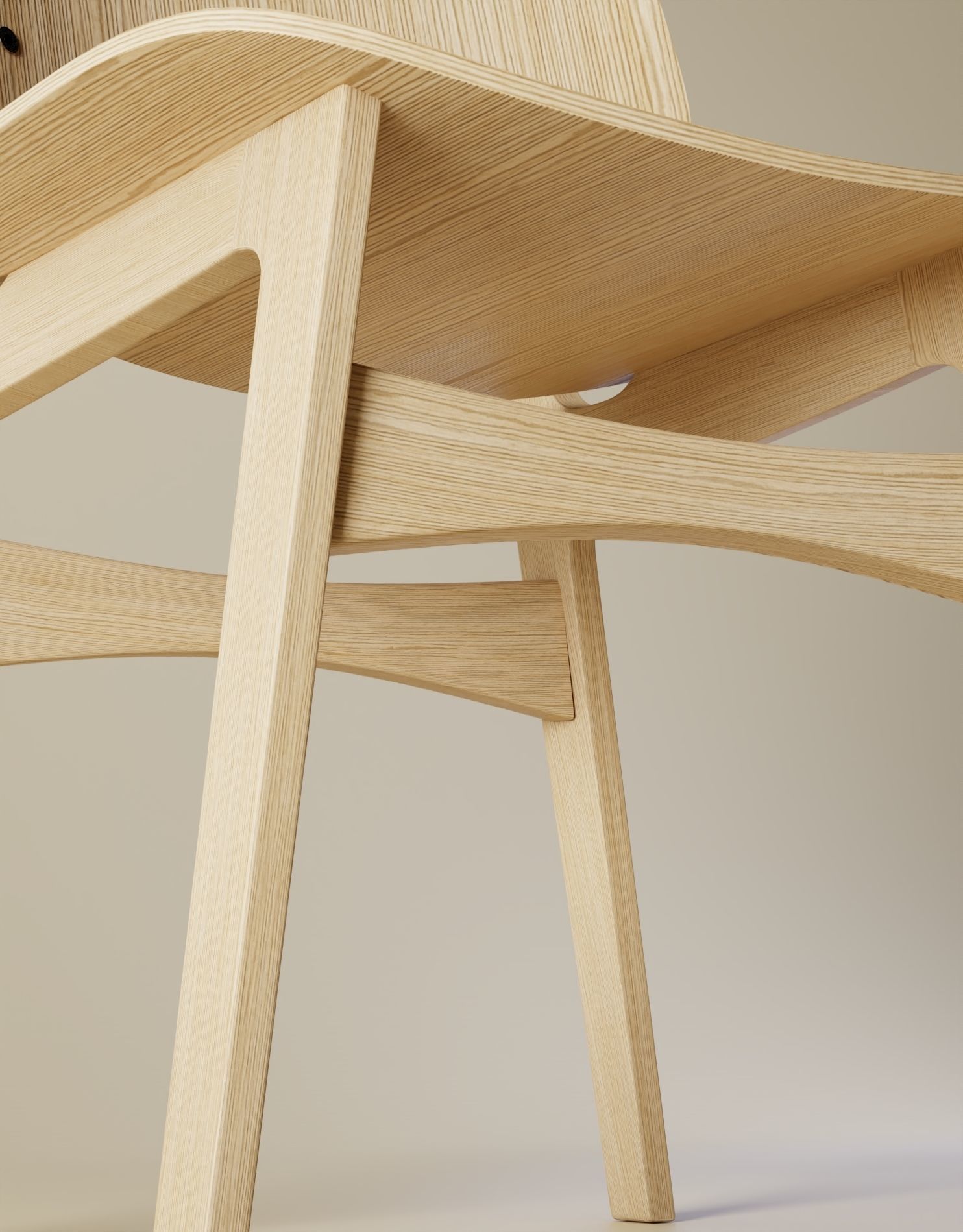 Wooden chair 3D model_2