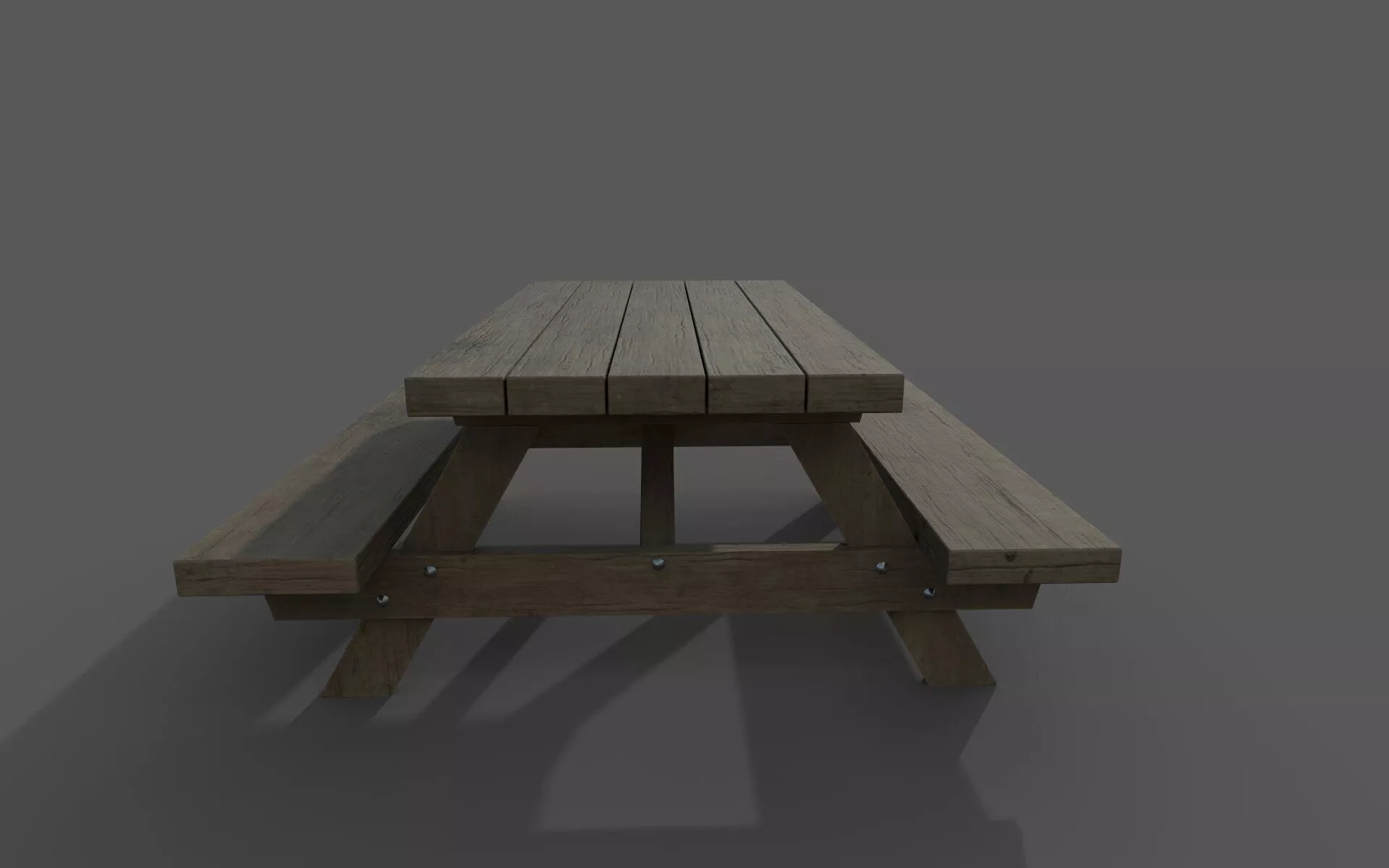 Wooden and Metal Picnic bench 3D model