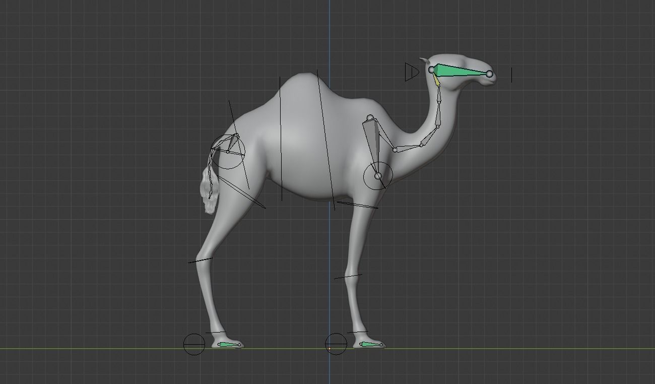 Dromedary camel Low-poly 3D model_6