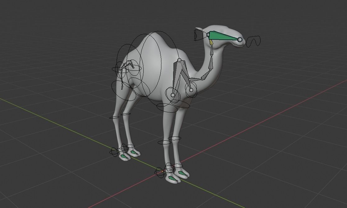 Dromedary camel Low-poly 3D model_7