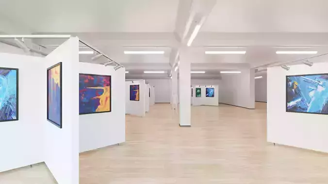 Art Museum Gallery Interior 5 Low-poly 3D model