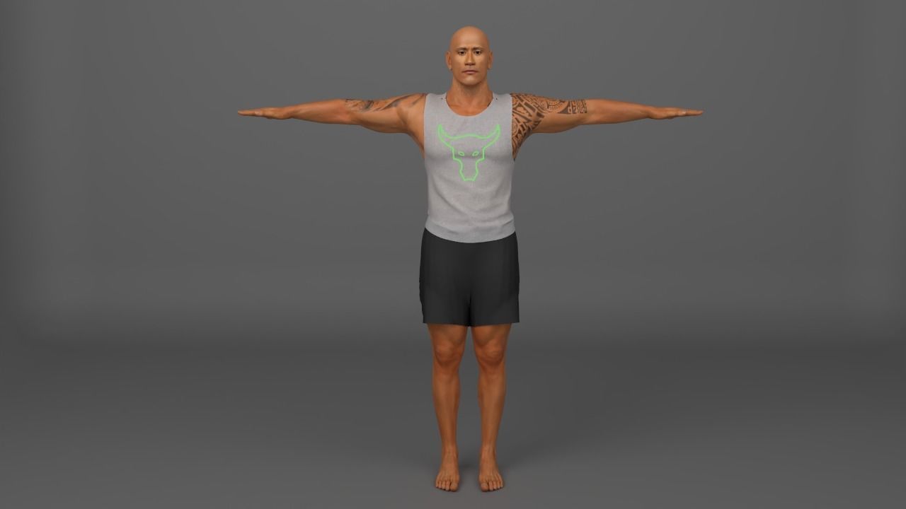 Dwayne The Rock Johnson 3D model_1