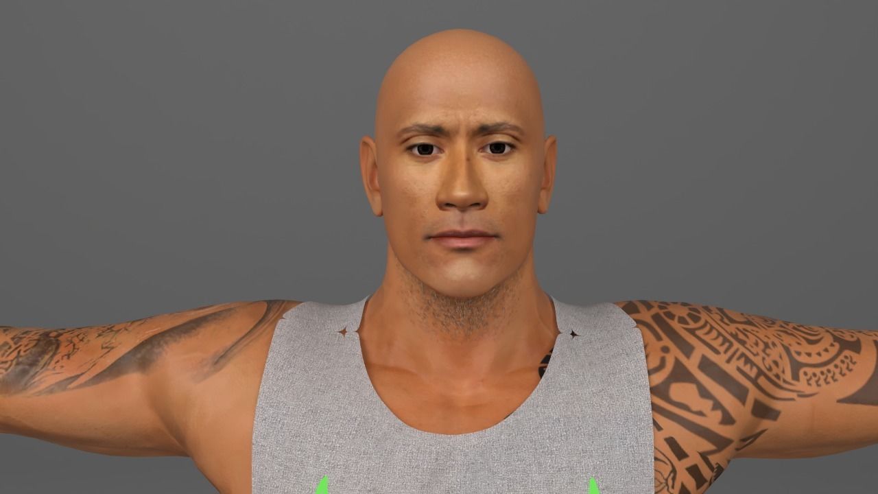 Dwayne The Rock Johnson 3D model_2