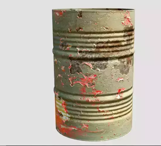 dirty metal barrel