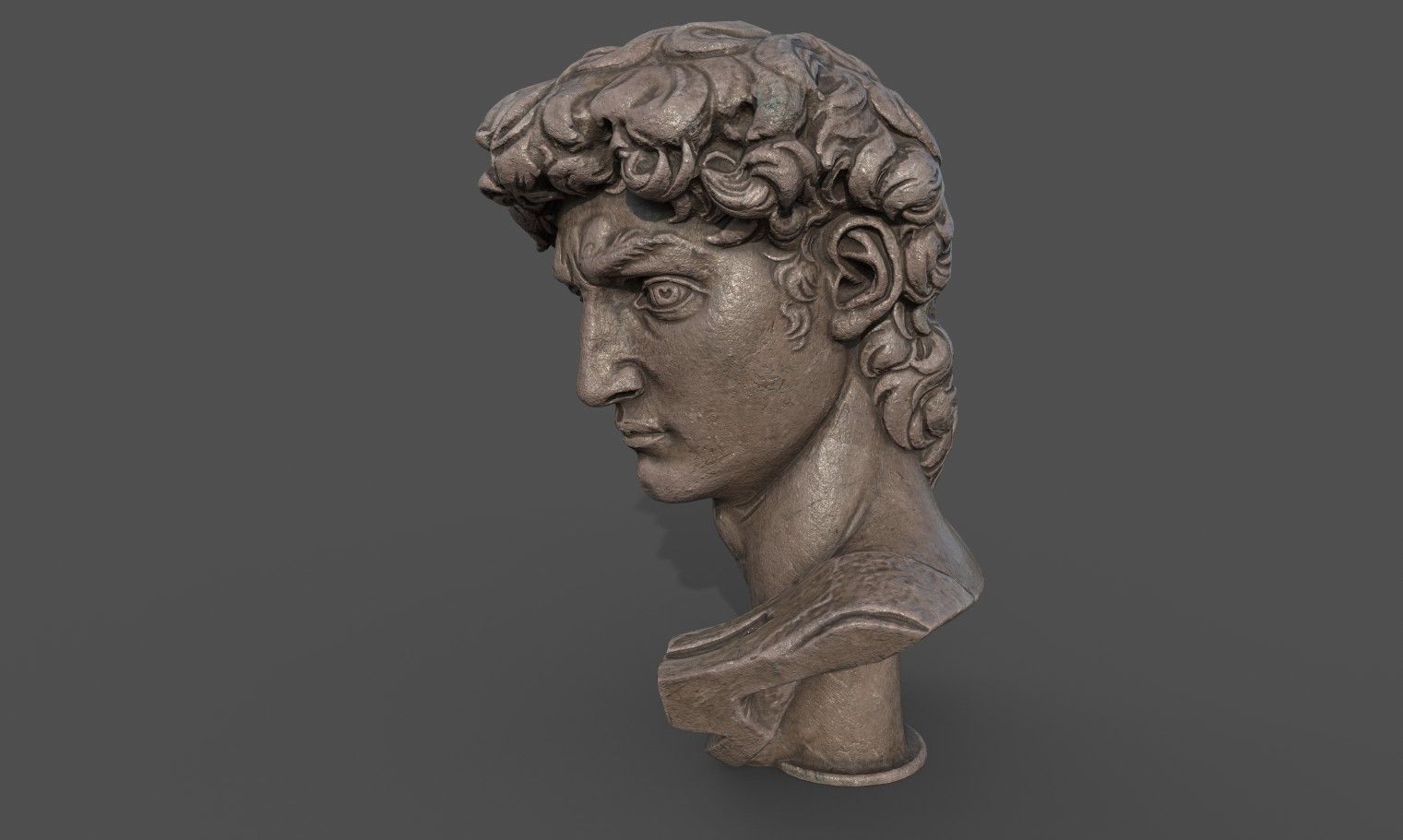 Bust of David   Low-poly 3D model_9