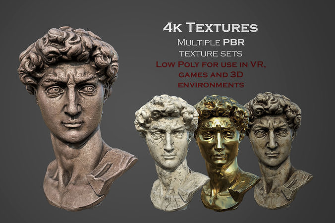 Bust of David   Low-poly 3D model