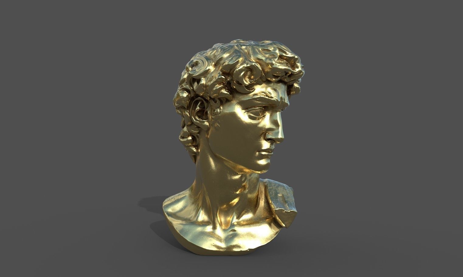 Bust of David   Low-poly 3D model_26