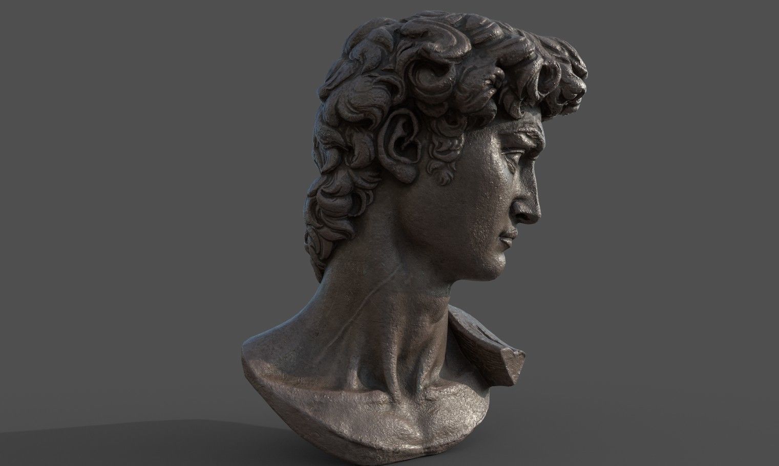 Bust of David   Low-poly 3D model_18