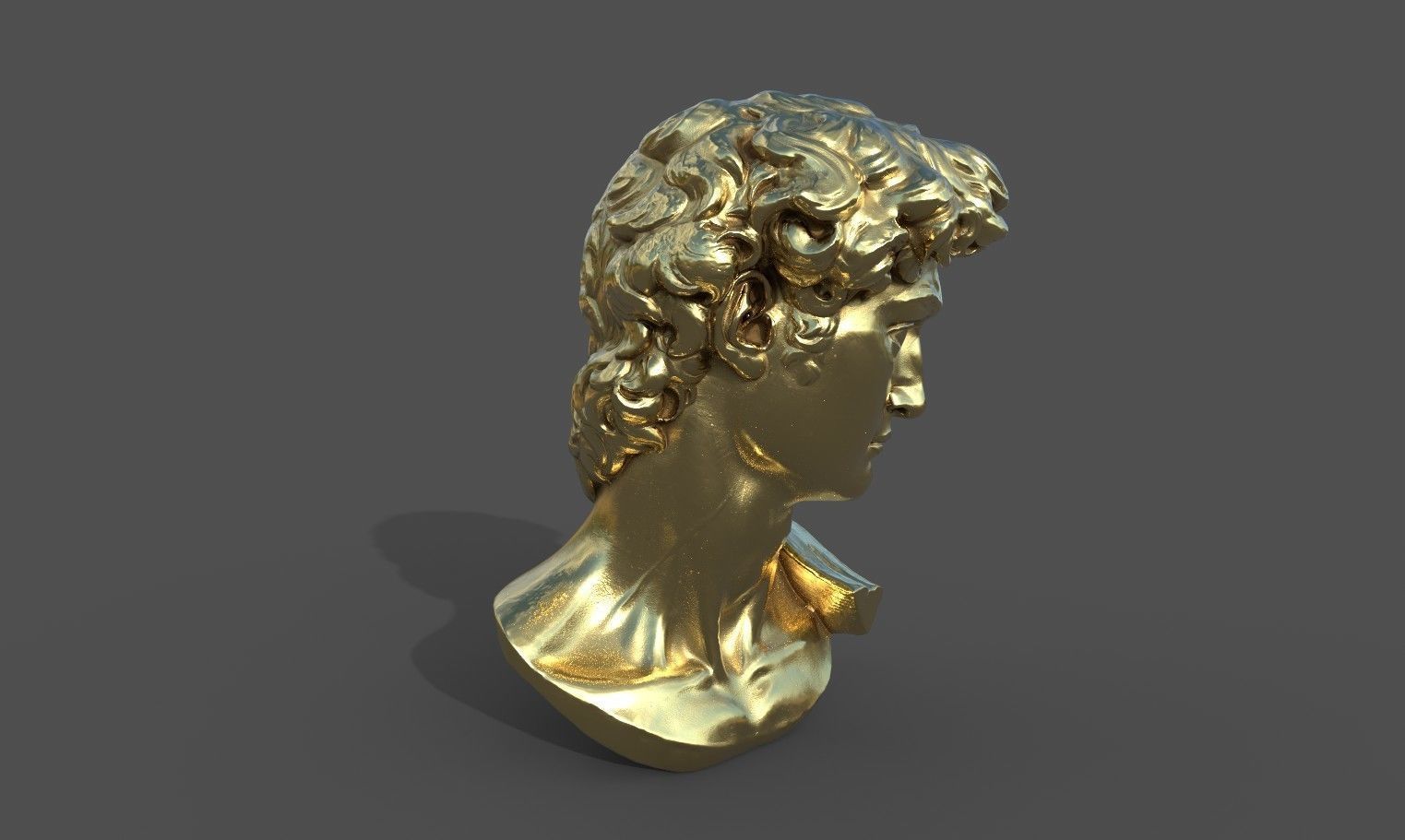 Bust of David   Low-poly 3D model_25