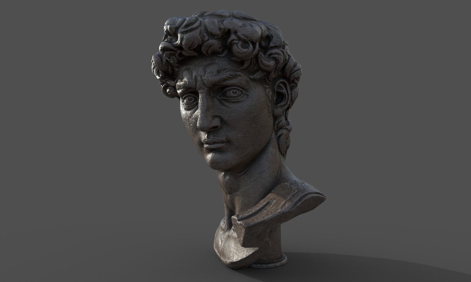 Bust of David   Low-poly 3D model_16