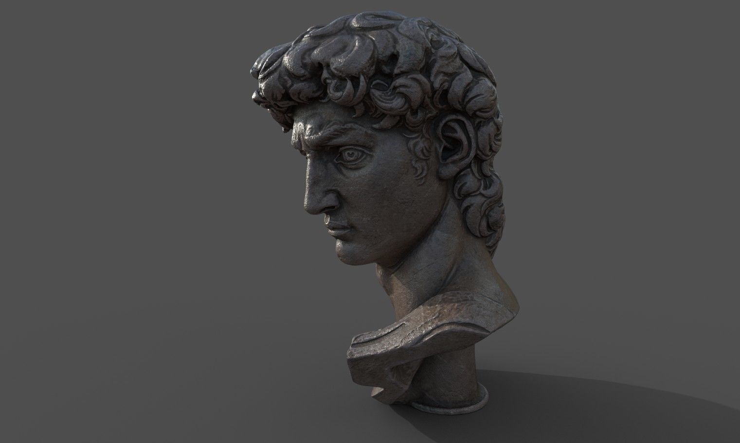 Bust of David   Low-poly 3D model_11