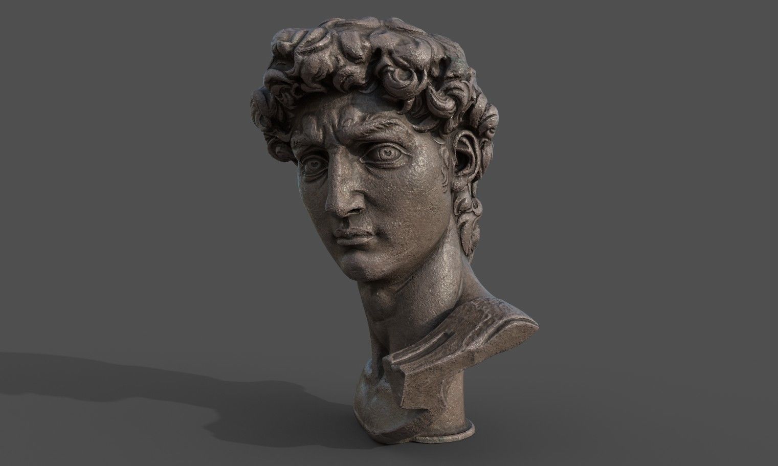 Bust of David   Low-poly 3D model_14