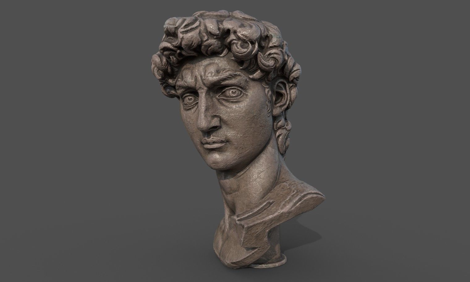Bust of David   Low-poly 3D model_17