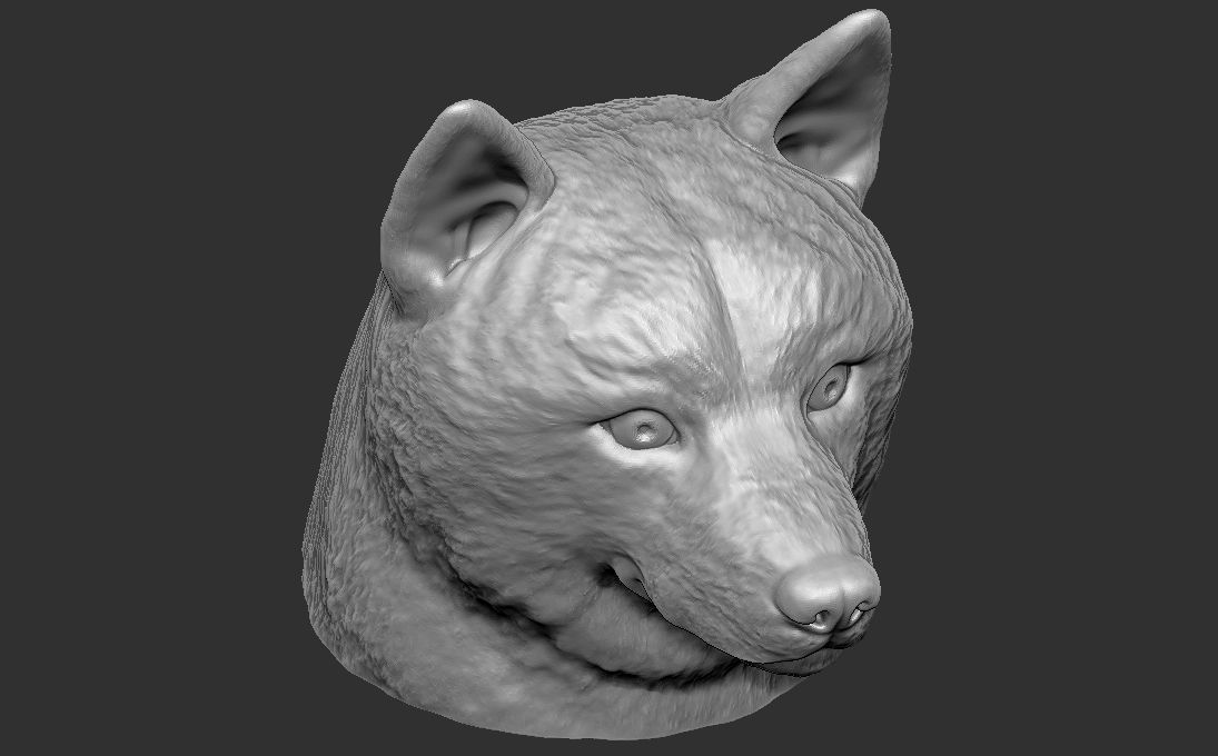 Shiba Inu head for 3D printing 3D print model_20